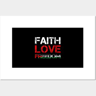 Faith Love Freedom - Peace For Palestine And Middle East Posters and Art